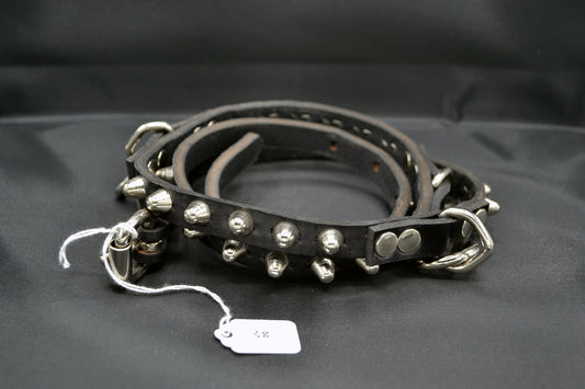 Small cone stud bondage belt 38