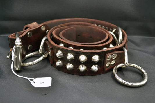 oxblood cone stud bondage belt size 38